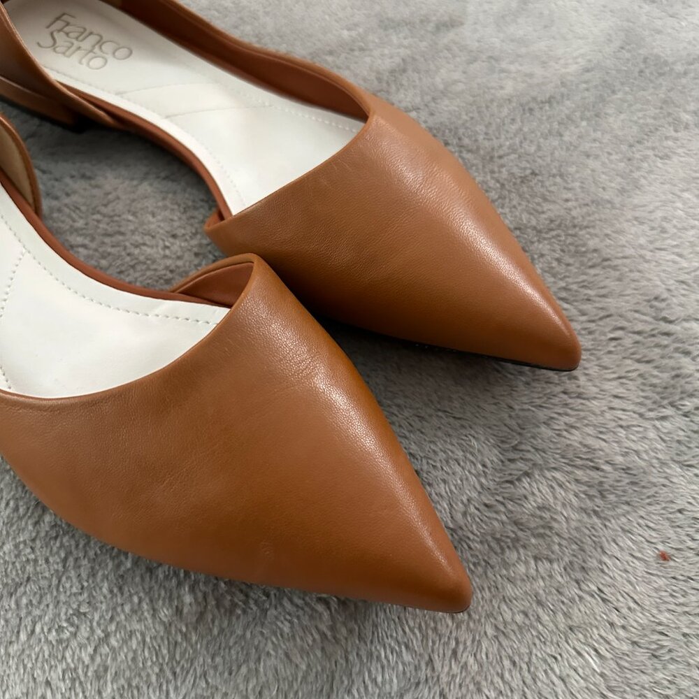 Franco Sarto Cognac Pointed D'Orsay Flats - Picture 3 of 5